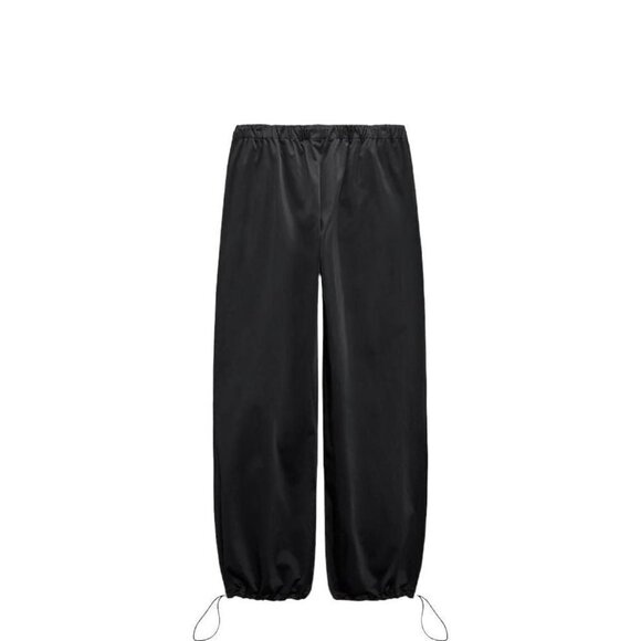 COPY - ZARA SATIN EFFECT PARACHUTE PANTS BLACK SIZE XS | 4661/407 - Picture 3 of 4